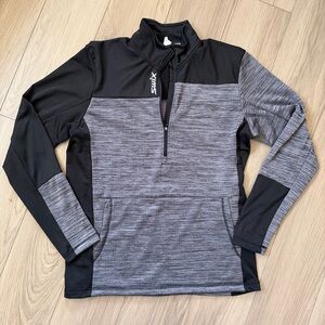 SWIX Performance Men’s Black & Gray Quarter Zip Pullover Jacket Large